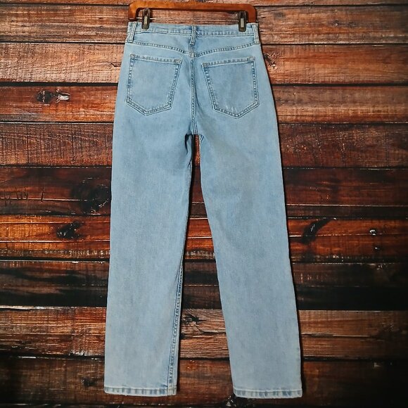 Banana Republic Jeans 28 High Rise Straight Ankle Crop Light Wash Denim - Picture 3 of 10